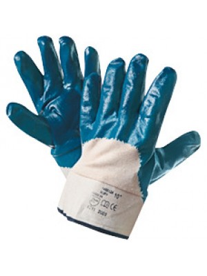 Перчатки полуобливные нитриловые с твердым манжетом (аналог HYCRON)